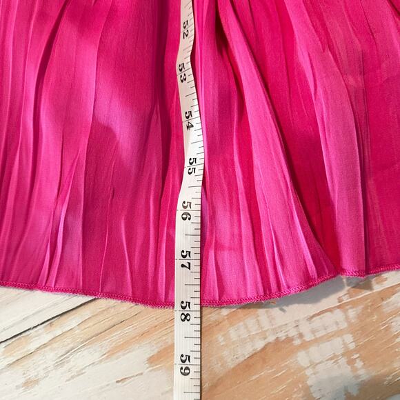 Aqua Pleated Cutout A-Line Maxi Dress In Pink Size 0 Formal Wedding Guest - Picture 10 of 10